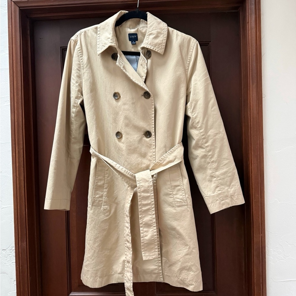 J. Crew Women's Tan Double-Breasted Trench Coat